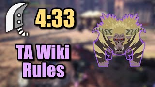 MHWI | Tempered Furious Rajang 4'33 | Great Sword Solo | TA Wiki Rules