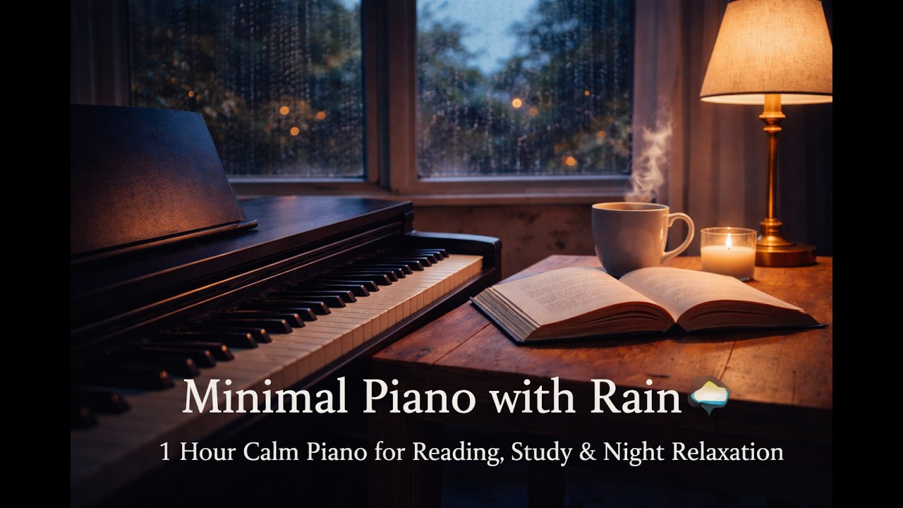 Minimal Piano with Rain | 1 Hour Calm Piano | 10 Steps ‧ 20 Tracks | Still Air