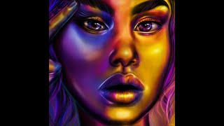 Neon face using PROCREATE: from sketch to full render. How to make a neon face paint. screenshot 5