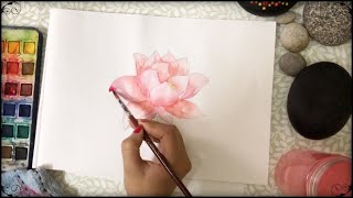 LOTUS FLOWER WATERCOLOUR PAINTING