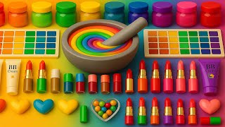 ASMR DIY слайм видео 🌈 Радужный облачный слайм с косметикой, тенями, конфетами, игрушкой и блестками