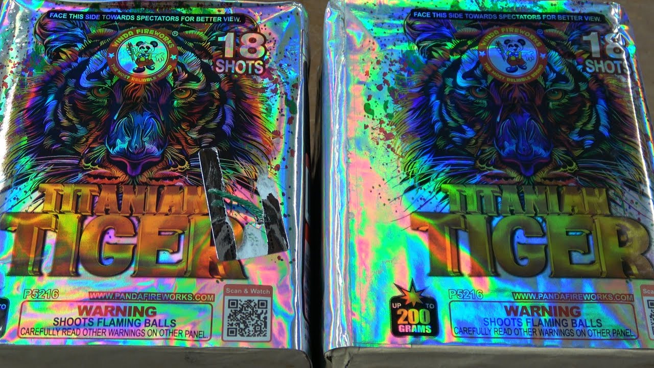 Titanium Tiger 18s 200g cake by Winda Fireworks