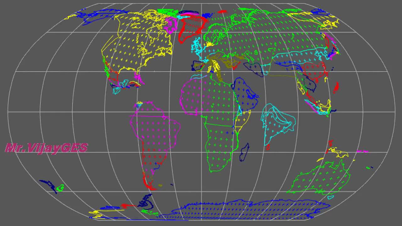 Tectonic Plates Movements (Robinson View) 720p HD YouTube