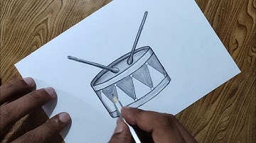 Drum drawing/ How to draw drum step by step so easy