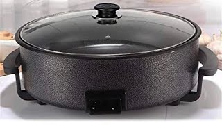 HomeTronix Multi Cooker Pot Electric Frying Pan Glass Lid Paella Pizza 42cm 1500W