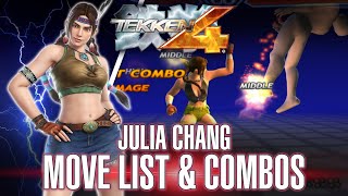 🪶 TEKKEN 4 - JULIA move list, holds, combos & 10-Hit Combo (PlayStation 2)