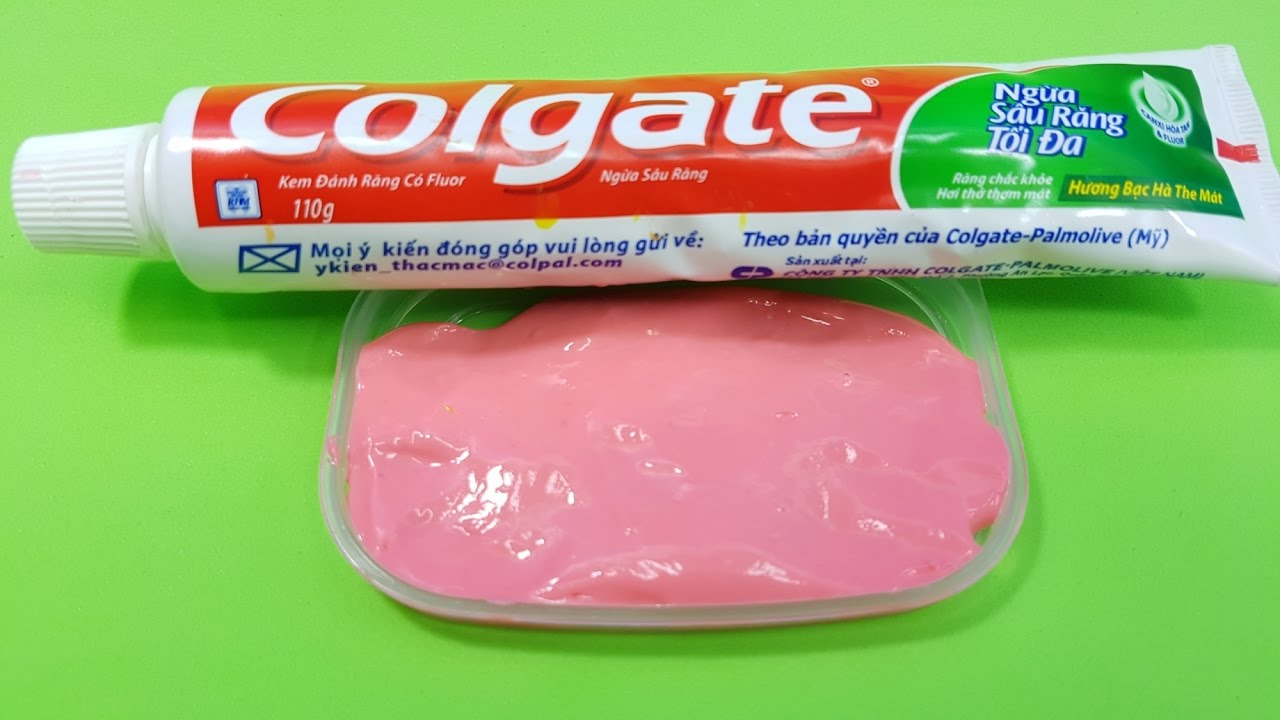 Colgate Toothpaste Slime With Sugar No Glue No Borax 2 Ingredients Toothpaste Slime