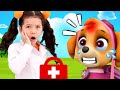 The Boo Boo Song Paw Patrol/ Miss Polly Had a Dolly Kids Song /Leah and Doll Pretend Play Sing Along