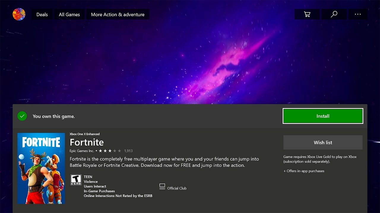How To Download Fortnite For Free On Xbox One Youtube