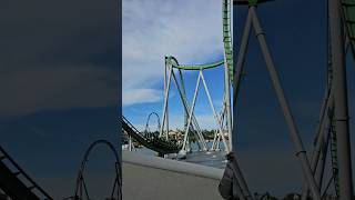 Off ride view of the Incredible Hulk on the bridge at Islands of Adventure