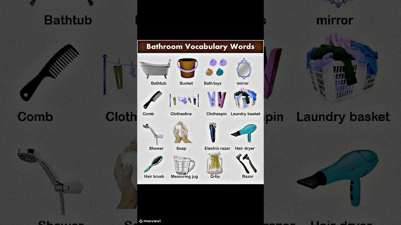 Bathroom Vocabulary Words 