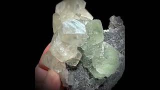 Video preview: Pale Green Fluorite with Calcite — Fujian, China · 11.5 cm | Natural Mineral Specimen