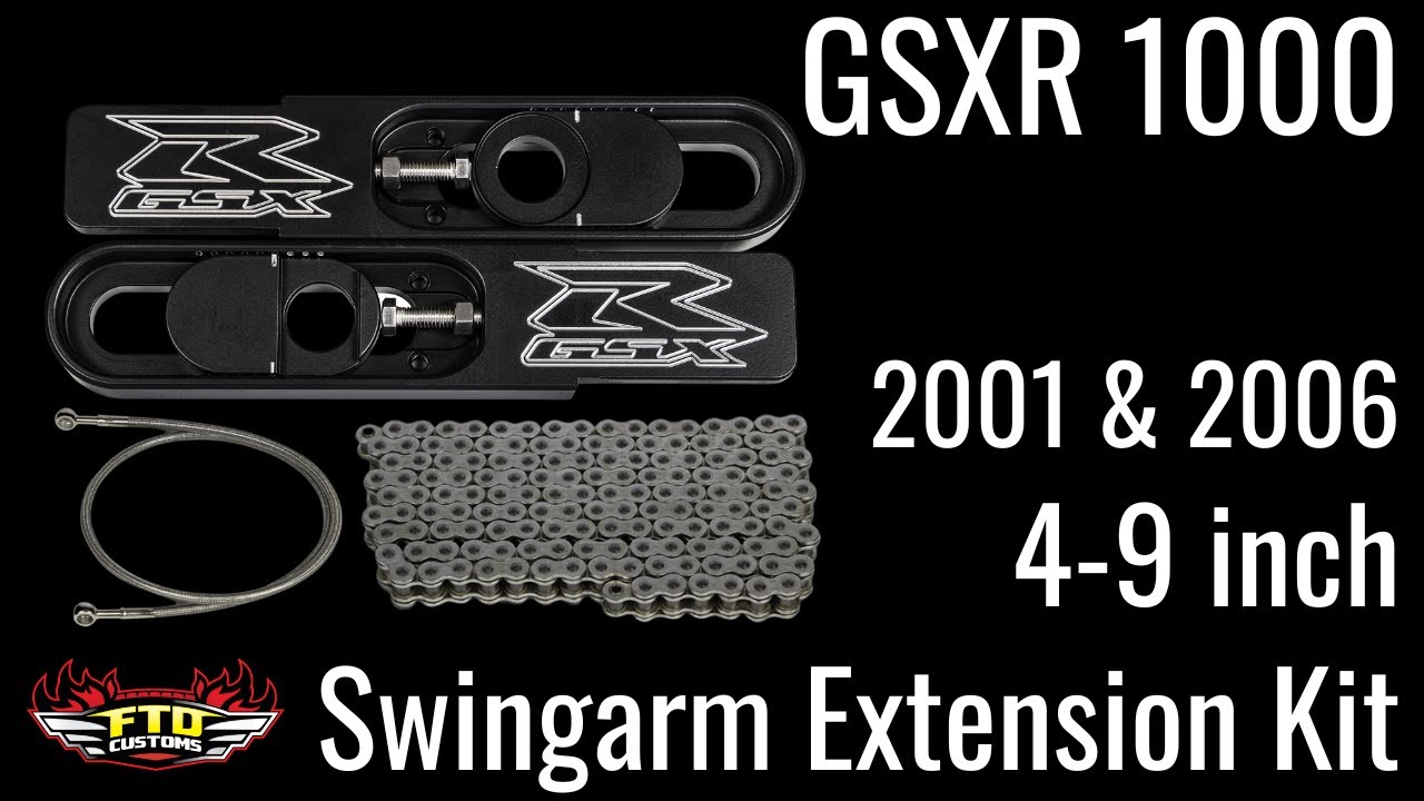 FTD Customs GSXR 1000 49 inch Swingarm Extension Kit 20012006 YouTube
