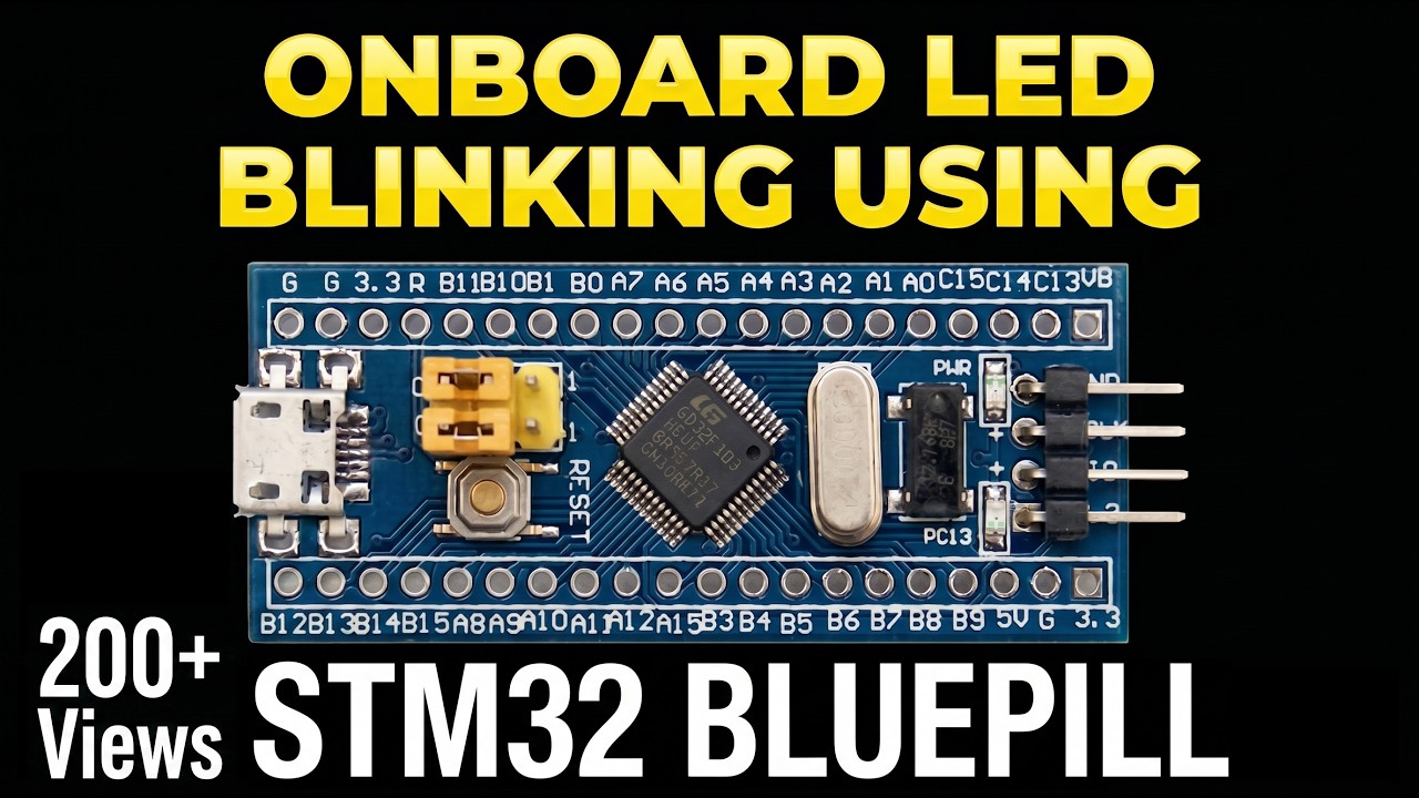 Onboard LED Blinking using STM32 Blue Pill Board - YouTube