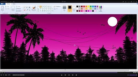 Drawing a Night Sky Scenery in ms-paint