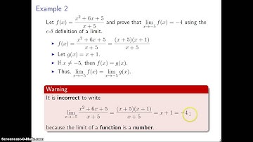 Precise Definition of Limit: Rational Function