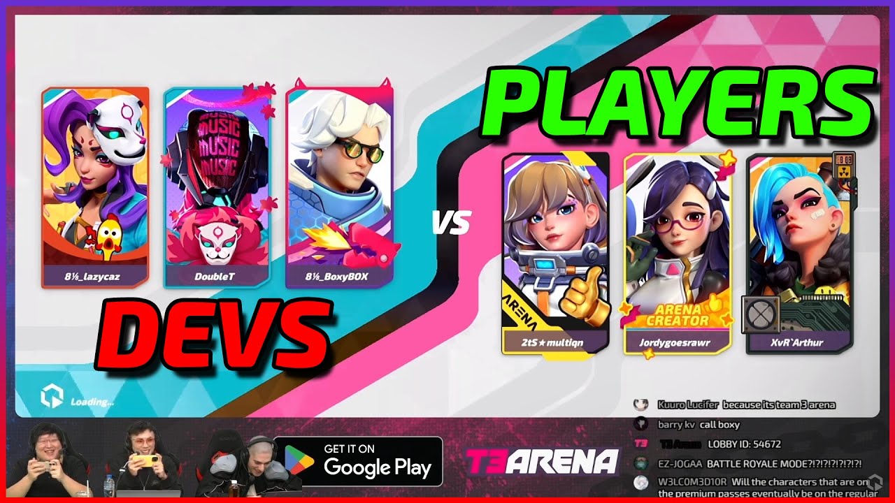 Playing AGAINST the T3 Arena Devs!!! - T3 Arena Gameplay