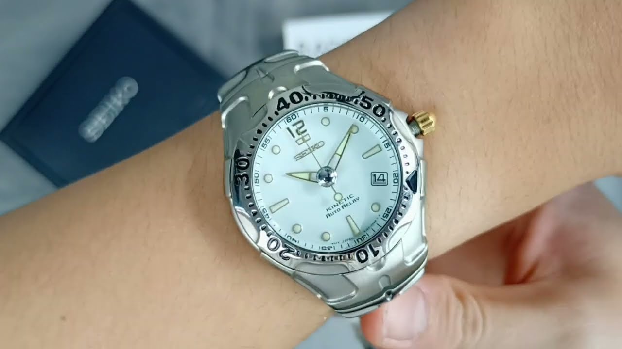 Seiko Arctura Kinetic Auto Relay White Dial Silver Stainless Steel, Case  Silver - YouTube