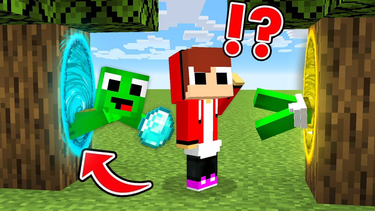 How Mikey Troll JJ with Portals in minecraft challenge (Maizen Mizen ...