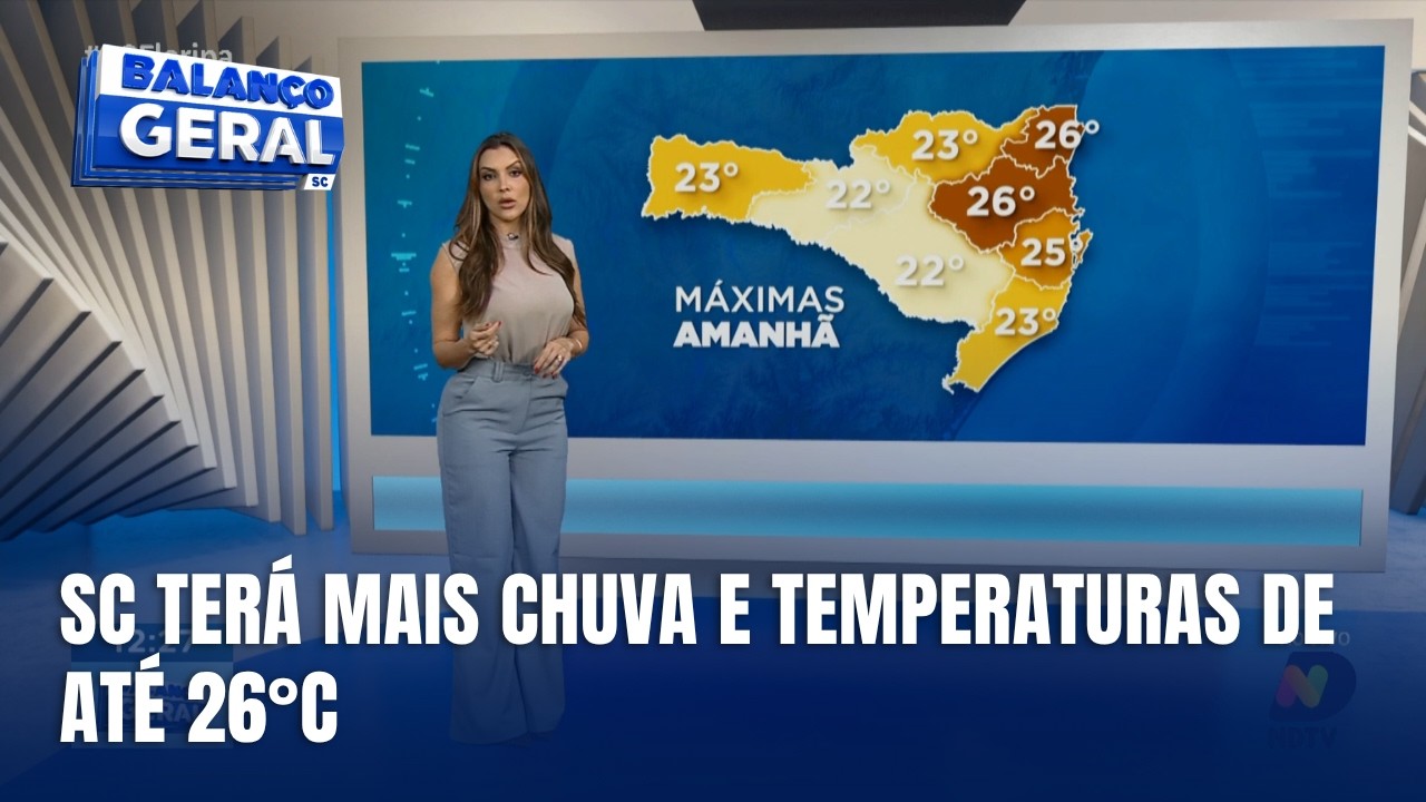 Previsão do tempo em SC: veja temperaturas e risco de temporais nesta semana