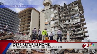 OH-TF1 returns home after working at condo collapse