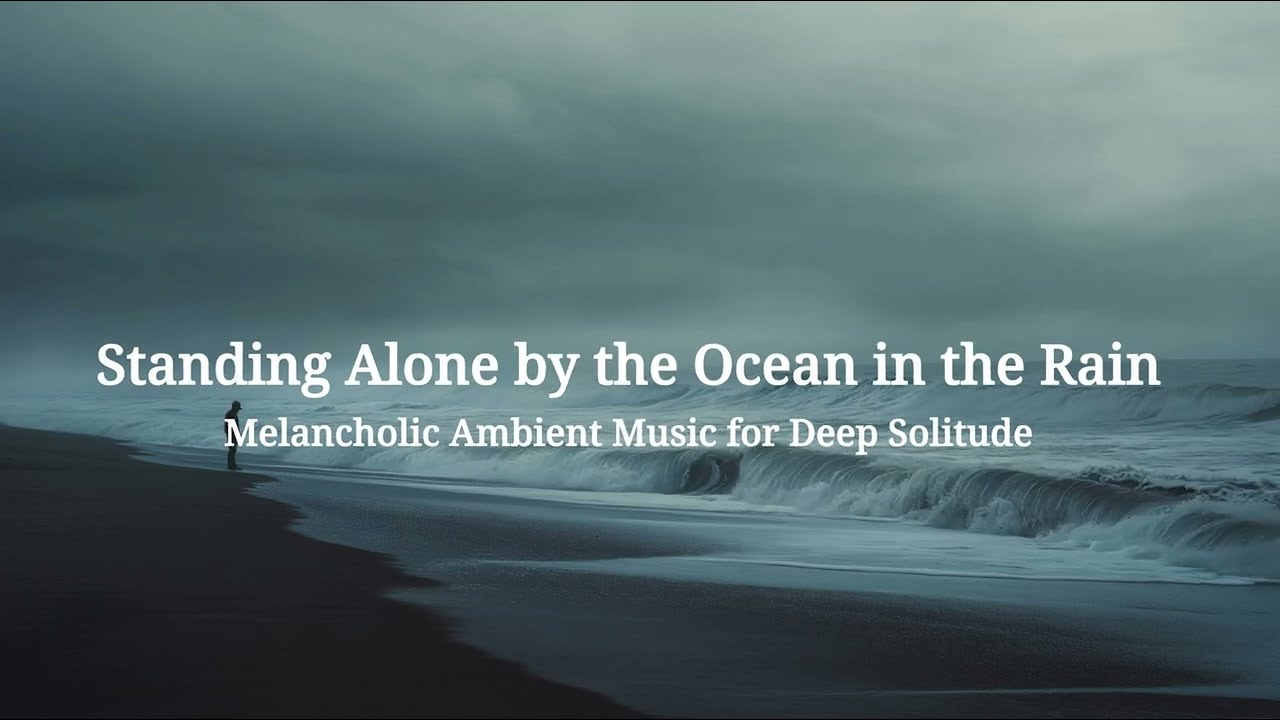 Standing Alone by the Ocean in the Rain 🌧️🌊 Melancholic Ambient Music for Deep Solitude