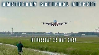 Crosswind Arrivals at Amsterdam Schiphol Airport Live