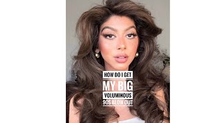 TUTORIAL ON HOW I GET BIG BOUNCY 90S SUPERMODEL BLOWOUT ! VOLUMINOUS #hair  #VELCROROLLERS #blowout