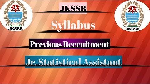 Syllabus of Jr. Statistical Assistant (Previous Recruitment) #JKSSB #Studyholic