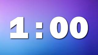 Information 1:00 Countdown | Indigo-Blue Gradient | Silent Minimal Timer News