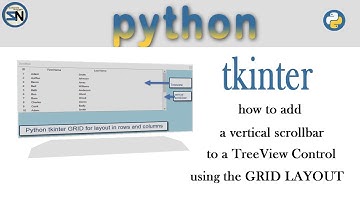 Python: TKinter - How to add a Vertical Scrollbar to Treeview Control using Grid Layout Manager.