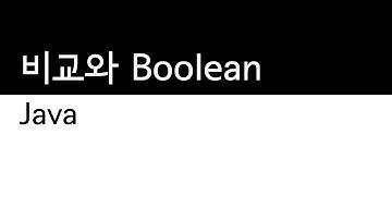 Java - 비교와 Boolean