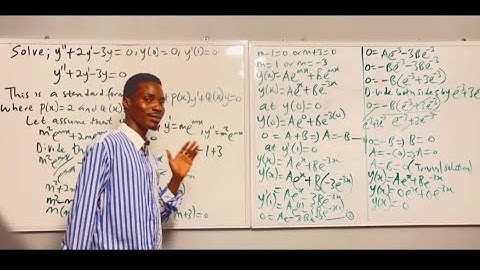 Solve this boundary value problem; y”+2y’-3y=0. y(0)=0, y’(1)=0.