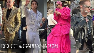 DOLCE & GABBANA MENSWEAR FALL-WINTER 2024 | ITALIAN STREET STYLE IN MILAN FASHION WEEK