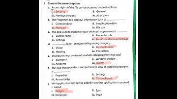 Class-3 Ch-02"Setting up the Computer" Choose the correct option-Page 23#keyboard series 4th Edition