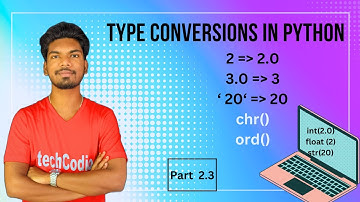 Type conversions in python| type casting in python |int(),float(),str(),chr(),ord()|#part2.3
