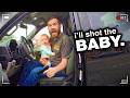 Insane Kidnapper Flees Police With Baby Held At Gunpoint