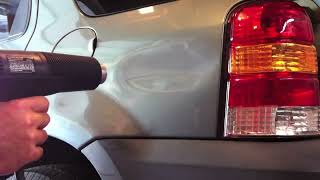 Paintless Dent Repair Using a Heat Gun and a Can of Compressed Gas Duster - SHORT