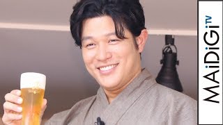 鈴木亮平、「西郷どん」効果で浴衣しっくり　「洋服を着ると違和感ある」　キリン一番搾り おいしい体験会1