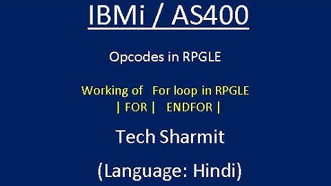 IBMi (AS400) - Working of For loop in #RPGLE #AS400 #IBMi