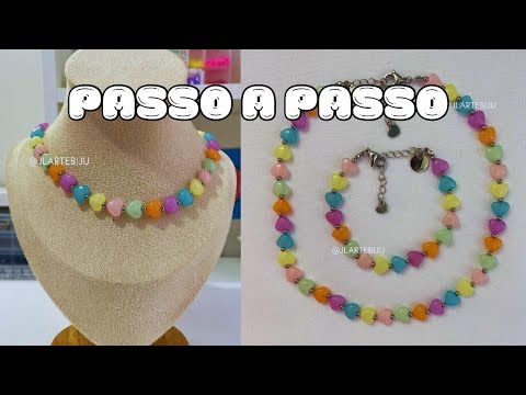 PASSO A PASSO DETALHADO: COLAR DE MIÇANGAS💛🩵💜🧡🩷