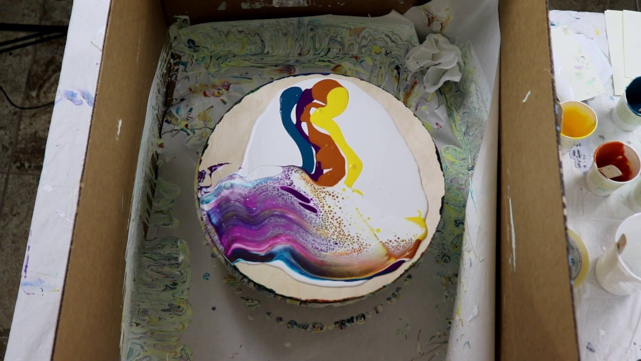 (445) Colorful Swipe and Spin Acrylic Pouring Technique / Fluid Art ...