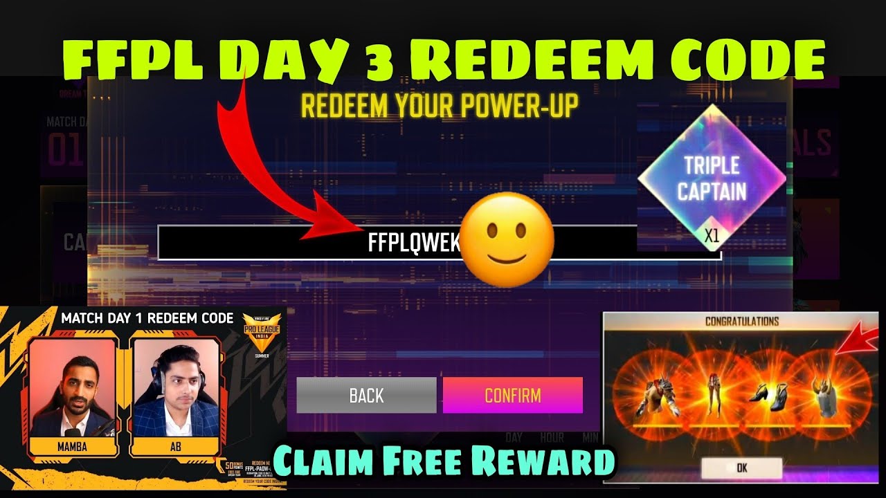 FREE FIRE PRO LEAGUE DAY 3 REDEEM CODE|FREE FIRE POWER UP REDEMPTION CODE|FREEFIRE TODAY REDEEM CODE