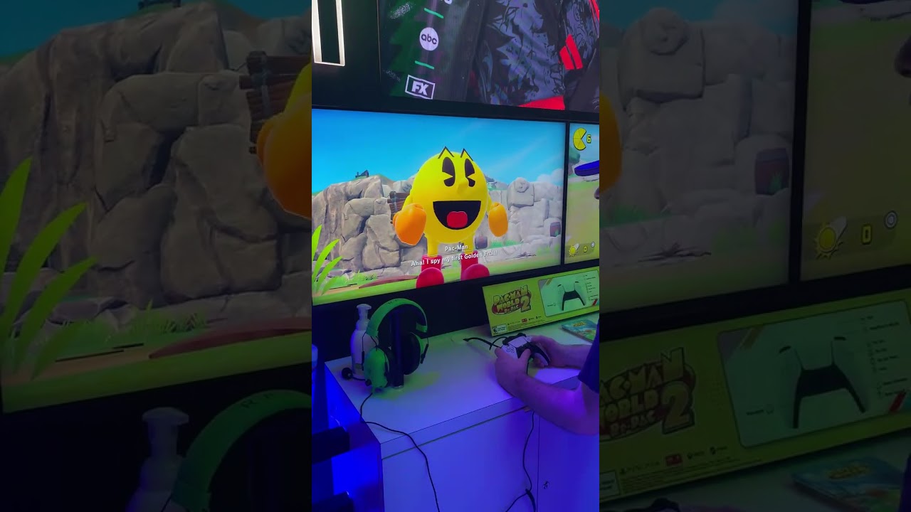 Playing Pac-Man world two re-pac on the PlayStation five during PAX West 2025