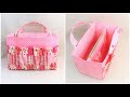 バッグインバッグ作り方　裏地付きマチありポケット付き　How to make a bag in bag　かわいいギャザーポケット付きトートバッグ