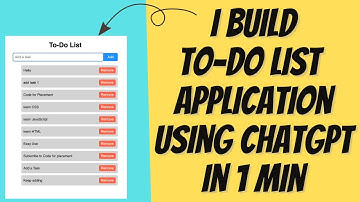 Creating a To-Do List web-application with ChatGPT in 60 Seconds | Quick and Easy