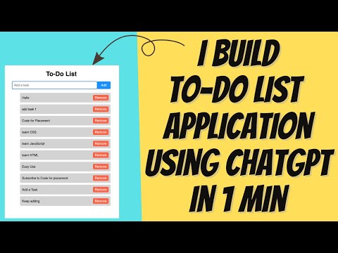 Creating a To-Do List web-application with ChatGPT in 60 Seconds | Quick and Easy