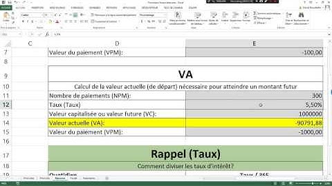 CegepTR - Excel - Fonctions financières - VA