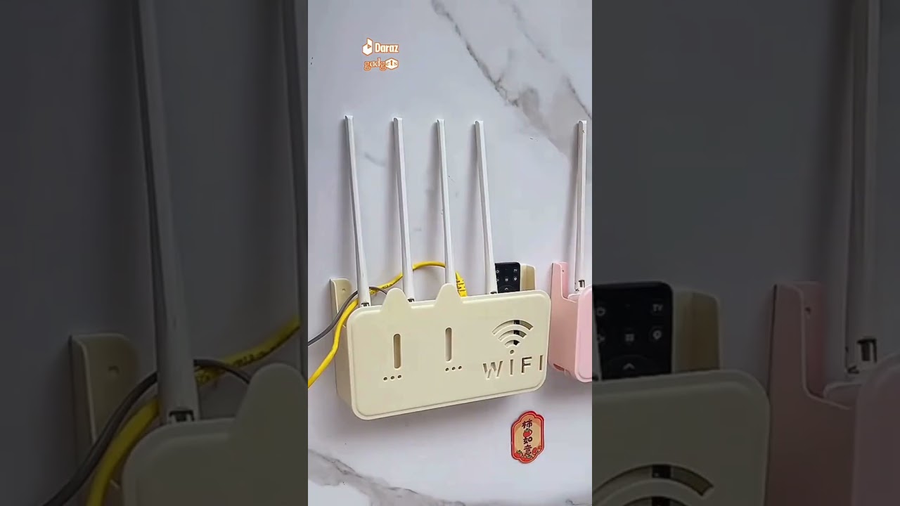 WiFi Router Shelf Box (Twin Pack) - ABS Plastic Wall Mount Holder with Cable Hiders | Easy Install