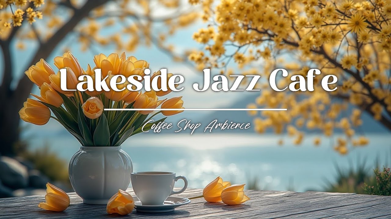 Spring Lakeside Jazz 🌷 Coffee Shop Ambience for Relaxation & Serene Study